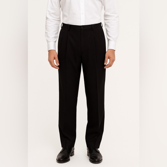 Haggar Other - Haggar Black Dress Pants Mens Size 38 Classic Fit Flat Front Work Slacks